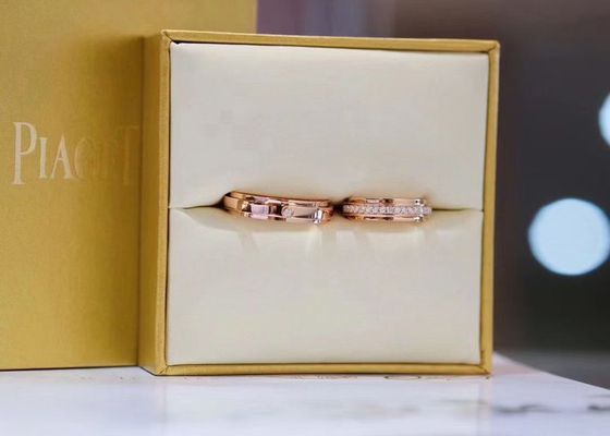 anello dei gioielli dell'oro solido di larghezza 18K di 4mm con il diamante del peso 0.35ct