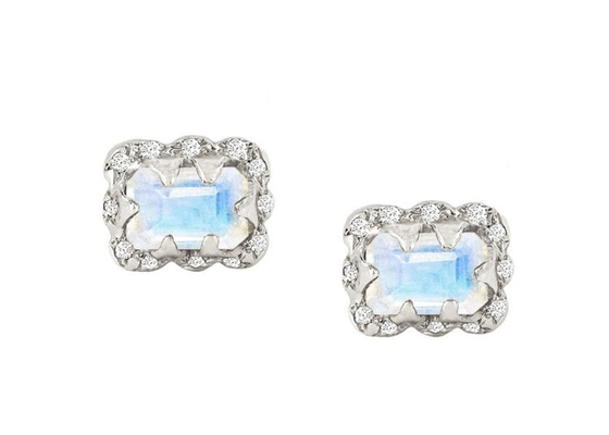 5×7MM Emerald Cut Diamond Earrings With hanno spruzzato il diamante per il regalo