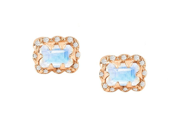 5×7MM Emerald Cut Diamond Earrings With hanno spruzzato il diamante per il regalo