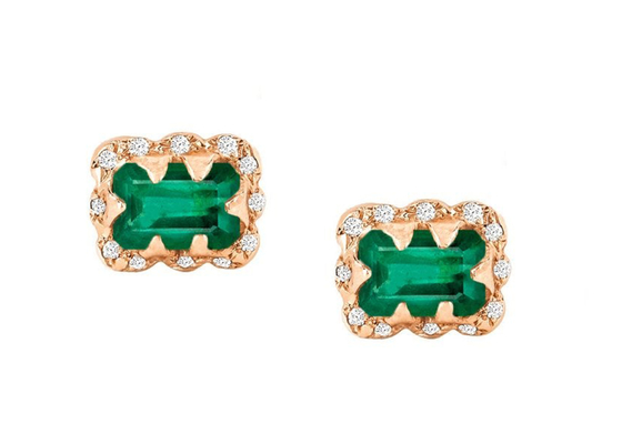 5×7MM Emerald Cut Diamond Earrings With hanno spruzzato il diamante per il regalo