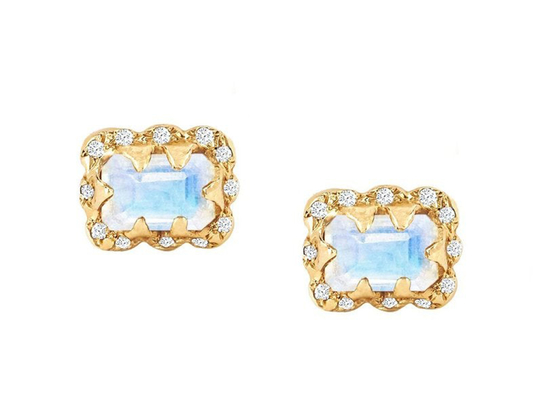 5×7MM Emerald Cut Diamond Earrings With hanno spruzzato il diamante per il regalo