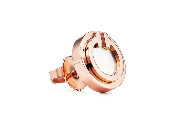 orecchini di 2.37g Rose Gold Mother Of Pearl, dimensione madreperlacea del perno 9.65mm