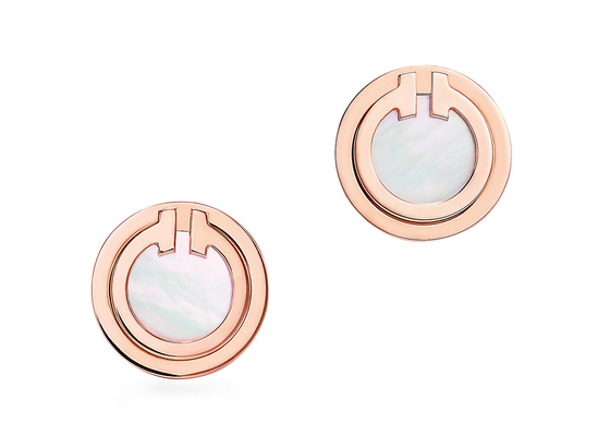 orecchini di 2.37g Rose Gold Mother Of Pearl, dimensione madreperlacea del perno 9.65mm