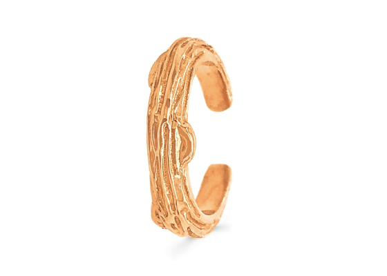 Il forcone che mette la corteccia di albero degli orecchini dell'oro 9k disegna la dimensione di 9mm 8mm 7mm