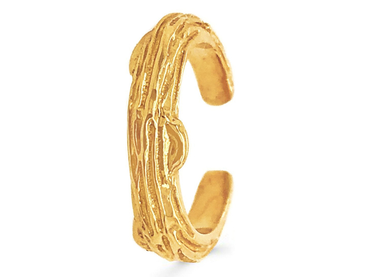 Il forcone che mette la corteccia di albero degli orecchini dell'oro 9k disegna la dimensione di 9mm 8mm 7mm