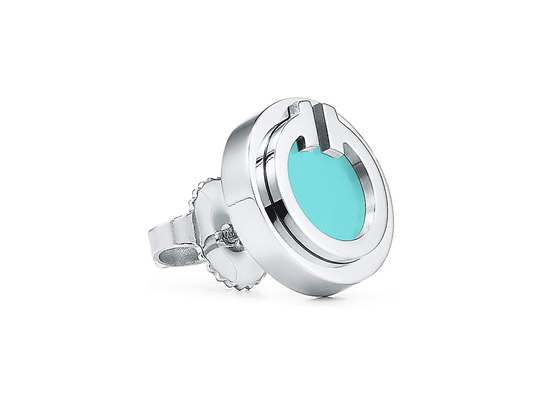 Orecchini del cerchio del turchese del ODM, peso degli orecchini 2.37g del turchese 18k del diametro 9.65mm
