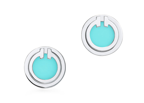 Orecchini del cerchio del turchese del ODM, peso degli orecchini 2.37g del turchese 18k del diametro 9.65mm