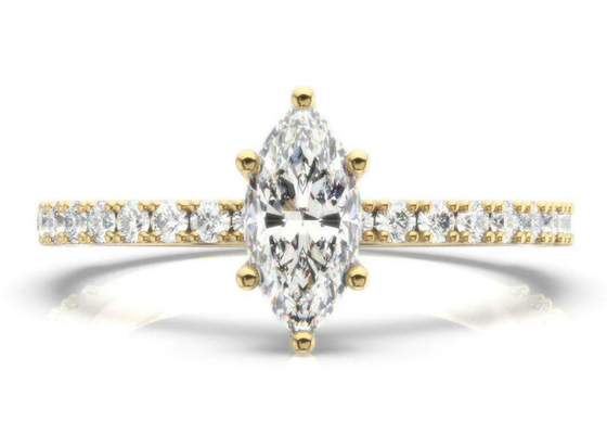 Peso Marquise Cut di D VS1 18K Rose Gold Ring 2CT per l'impegno