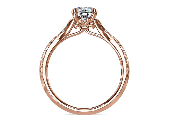 oro Moissanite sviluppato laboratorio Ring Dia RD6mm 0.8ct di 14K Roose per nozze