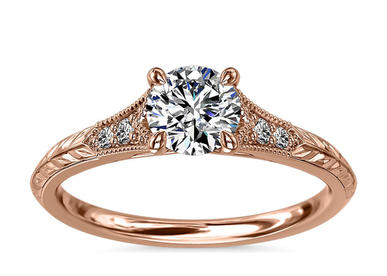 oro Moissanite sviluppato laboratorio Ring Dia RD6mm 0.8ct di 14K Roose per nozze