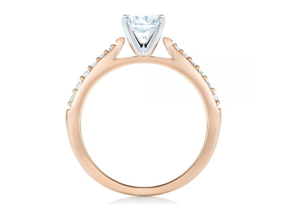 Artiglio che mette il ODM dell'OEM di dimensione di Rose Gold Moissanite Band Rings 5.5MM