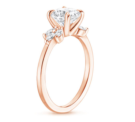 Dimensione 14K Rose Gold Material dell'anello 0.77ct PS5×7mm di Moissanite sviluppata laboratorio del taglio della pera