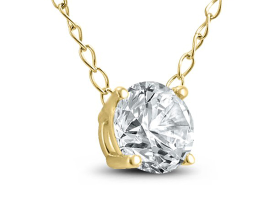 4mm 0.23ct Diamond Solitaire Necklace, 4 collana dell'oro giallo dei forconi 14k