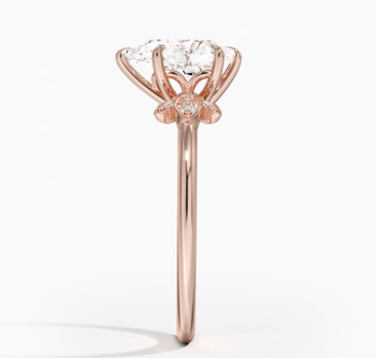anello di oro dei gioielli di 14K 0.77ct Rose Gold Pear Cut Wedding Moissanite