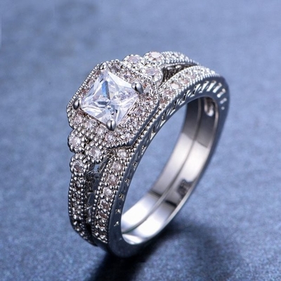 principessa Cut Diamond Ring, anelli di fidanzamento di carati 0.62ct 2 di 62PCS Moissanite